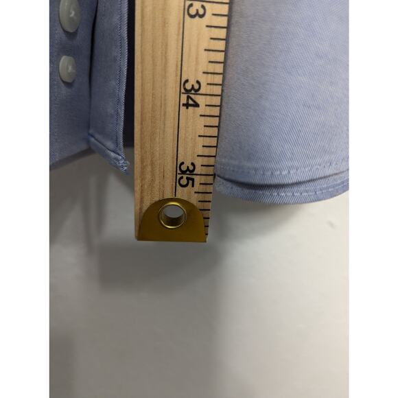 Roundtree & Yorke Gold Label Non-Iron Pinpoint Blue Dress Shirt Size 18/34 - Picture 5 of 7